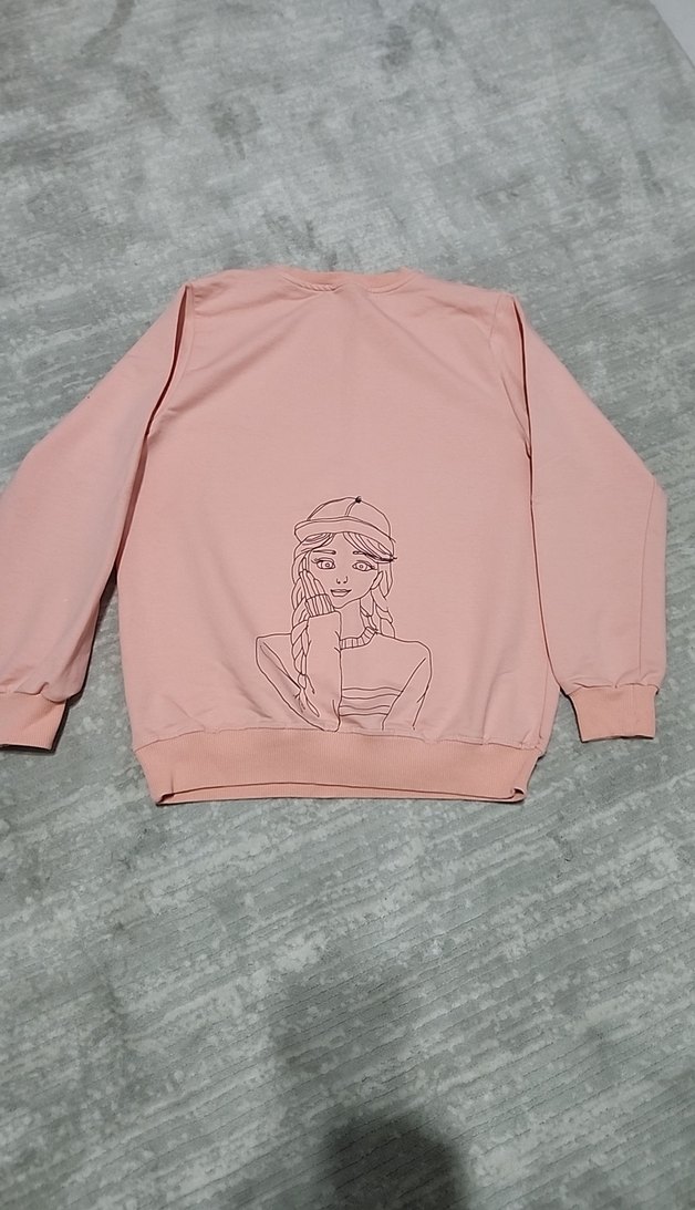 Pembe Baskılı Mini Sweatshirt - Görsel 2
