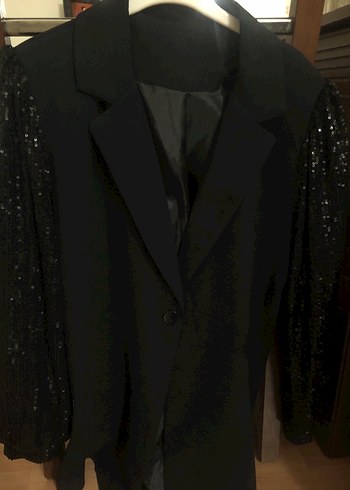 Siyah Düğmeli Midi Blazer - Görsel 2