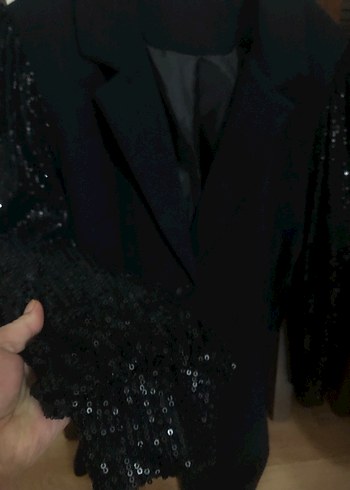 Siyah Düğmeli Midi Blazer - Görsel 4