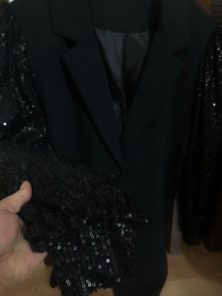 Siyah Düğmeli Midi Blazer - Görsel 4