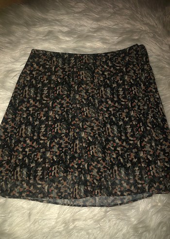 Bağlama Desenli Pilili Mini Etek - Görsel 4