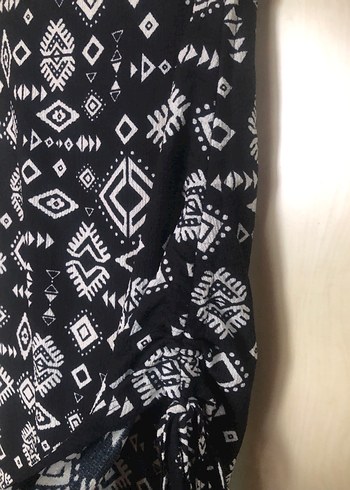 Bohem Siyah Uzun Bağcıklı Etek - Görsel 3