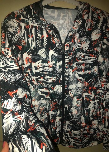 Çok Renkli Baskılı Fermuarlı Kadın Ceket - Görsel 4