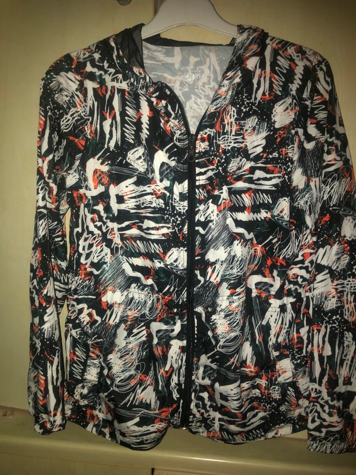 Çok Renkli Baskılı Fermuarlı Kadın Ceket - Görsel 2