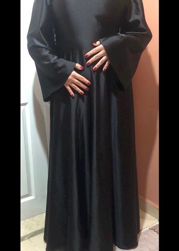 Siyah Saten Elbise - Görsel 3