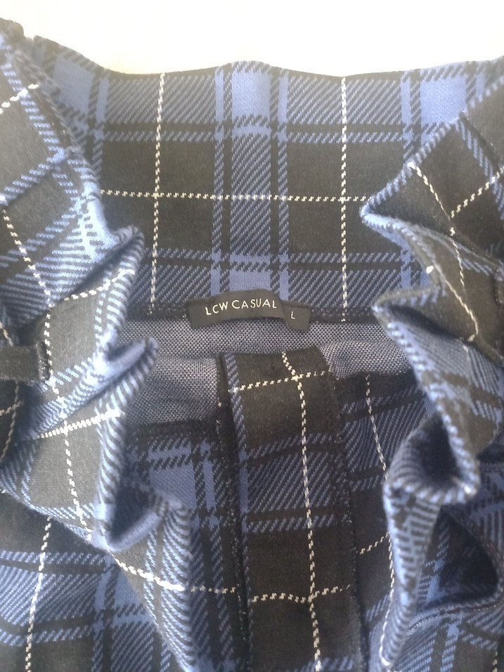 Düğmeli Lacivert Ekose Midi Etek - Görsel 4