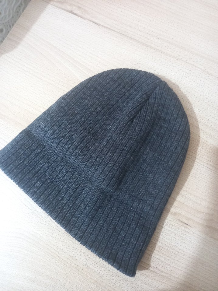 Gri Örgü Kadın Bere - Görsel 4