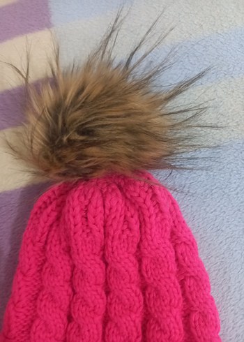 Pembe Örgü Kadın Bere - Görsel 2