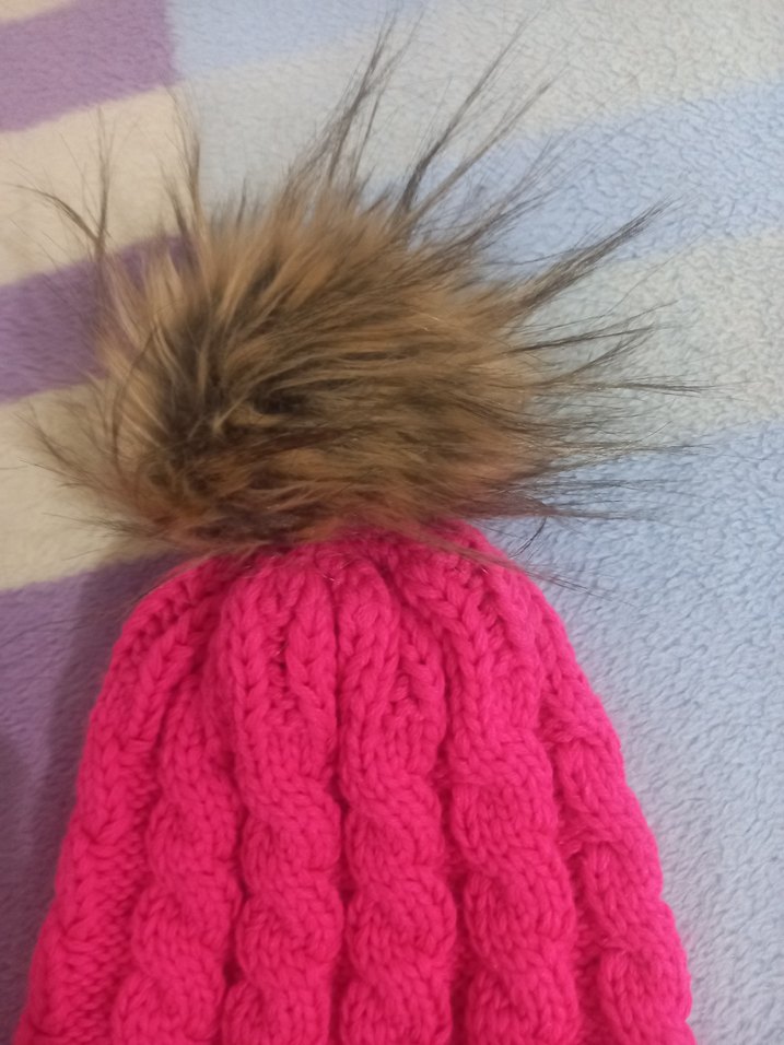 Pembe Örgü Kadın Bere - Görsel 2