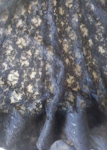 Siyah Dantel Uzun Straplez Gotik Elbise - Görsel 7