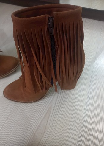 Püsküllü Kadın Süet Bohem Tarz Bot - Görsel 4