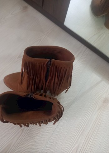 Püsküllü Kadın Süet Bohem Tarz Bot - Görsel 10