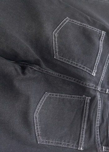 Düğmeli Siyah Kadın Jean - Görsel 6