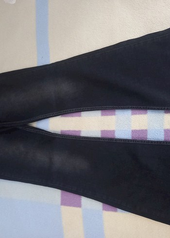 Düğmeli Siyah Kadın Jean - Görsel 4