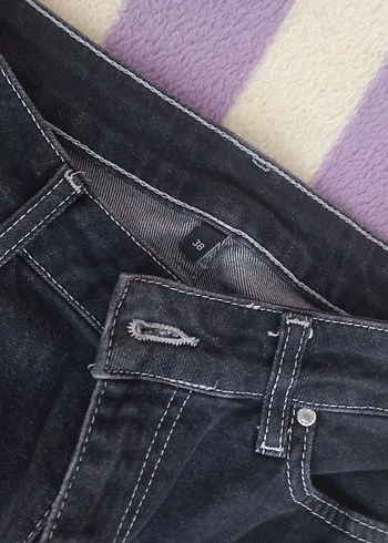 Düğmeli Siyah Kadın Jean - Görsel 8