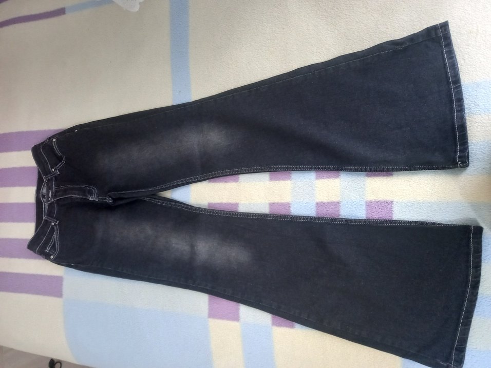 Düğmeli Siyah Kadın Jean - Görsel 5