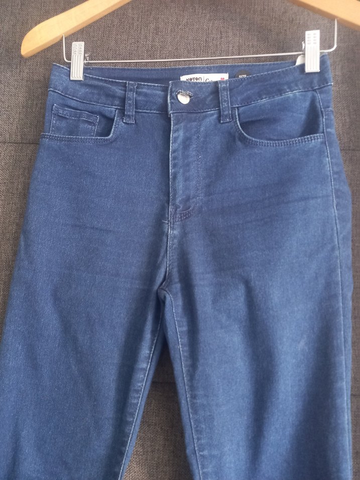 Kadın Mavi Denim Normal Boy Jean - Görsel 5