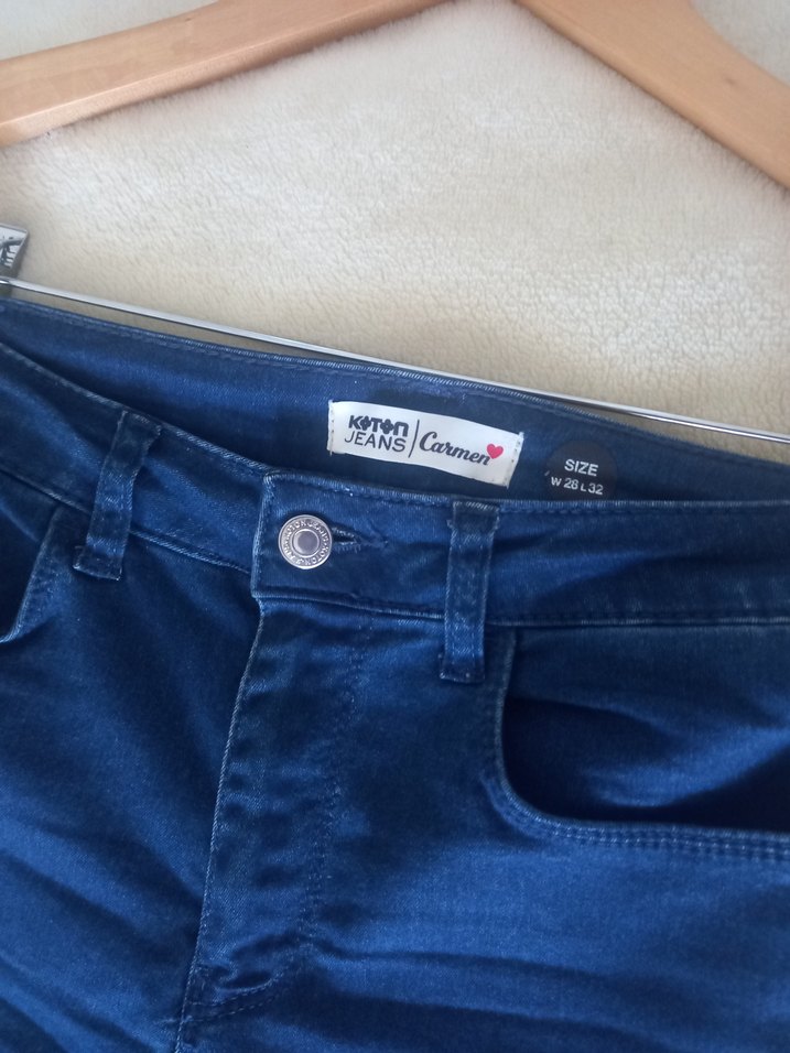 Kadın Mavi Denim Normal Boy Jean - Görsel 3