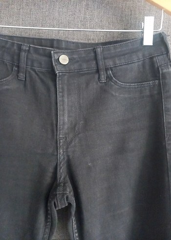 siyah Midi Boy Kadın Denim Pantolon - Görsel 3