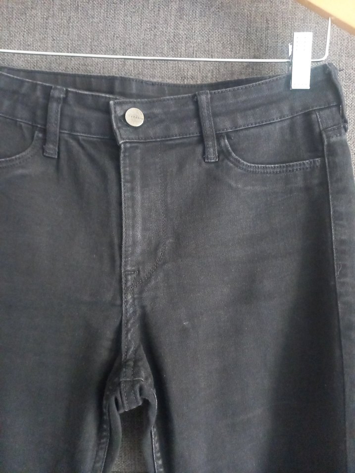 siyah Midi Boy Kadın Denim Pantolon - Görsel 3