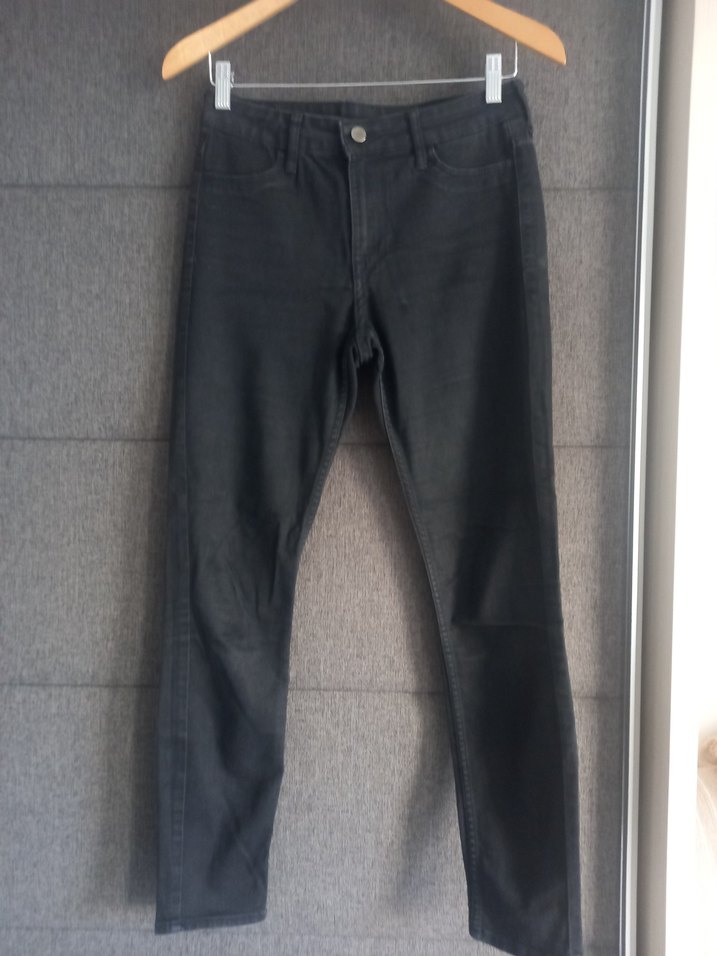 siyah Midi Boy Kadın Denim Pantolon - Görsel 2