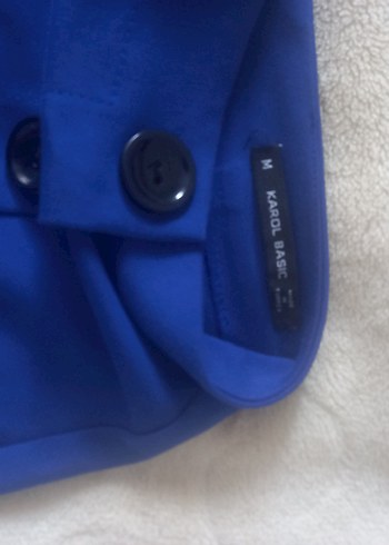 Düğmeli Mavi Mini şort etek - Görsel 3