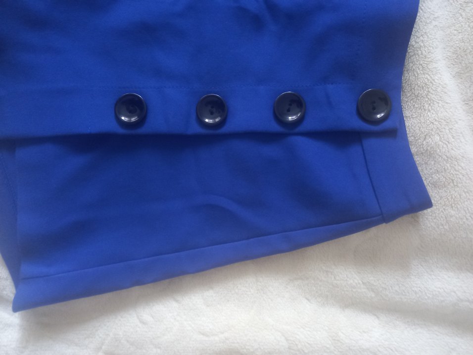 Düğmeli Mavi Mini şort etek - Görsel 4