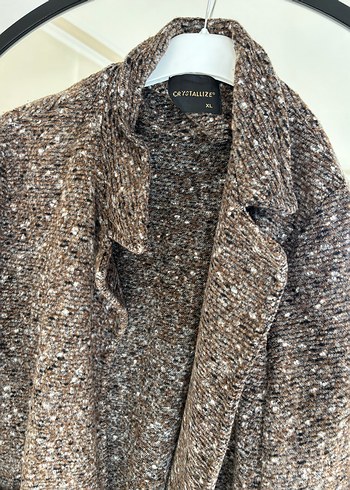 Kahverengi Desenli Uzun Kaban - Görsel 2