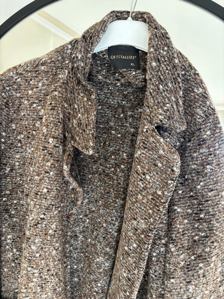 Kahverengi Desenli Uzun Kaban - Görsel 2