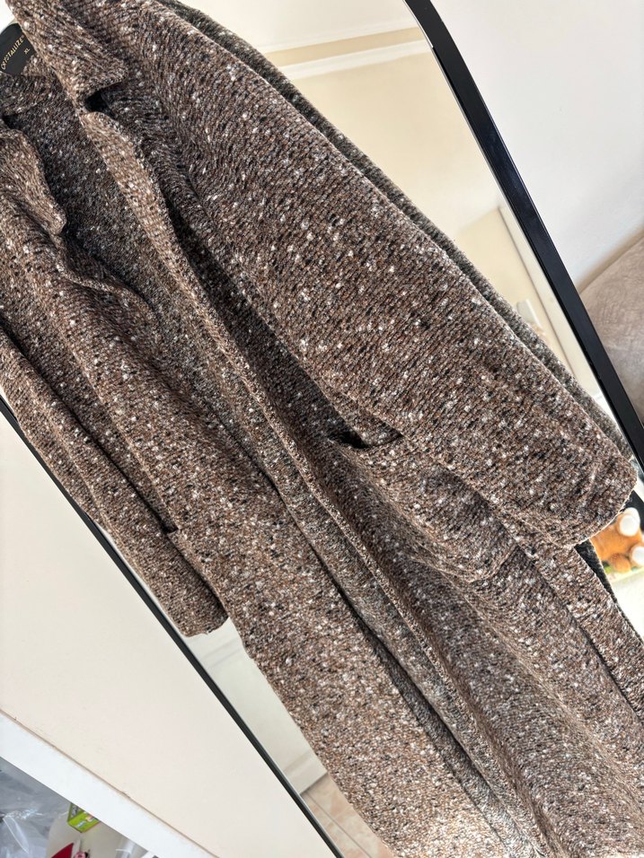 Kahverengi Desenli Uzun Kaban - Görsel 3