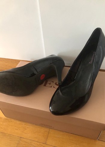 Parlak Siyah Stiletto Topuklu Kadın Ayakkabı - Görsel 3