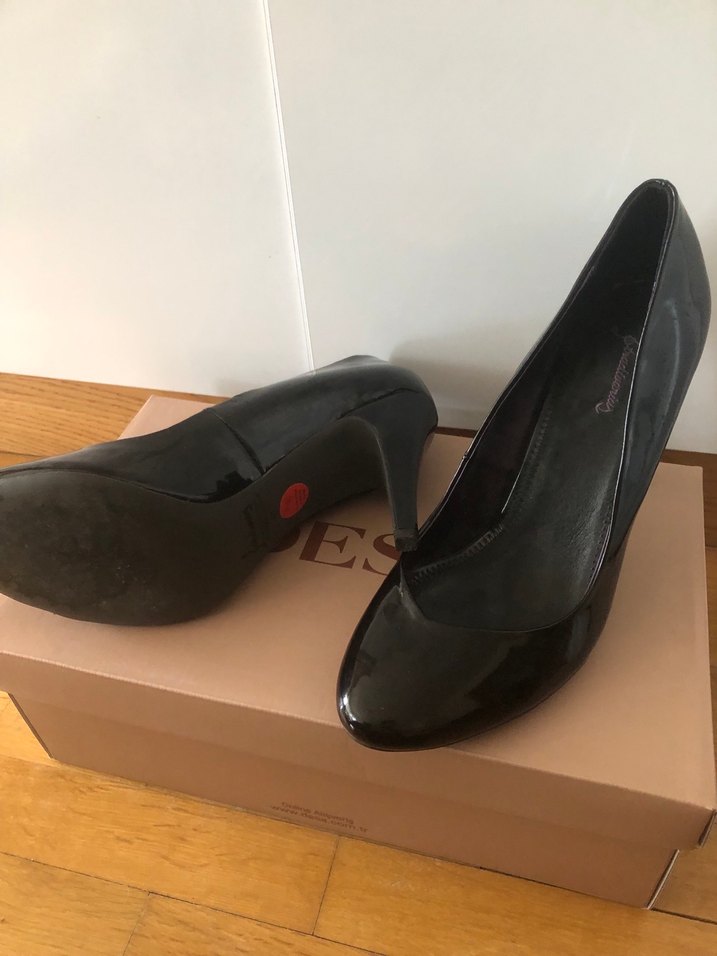 Parlak Siyah Stiletto Topuklu Kadın Ayakkabı - Görsel 3