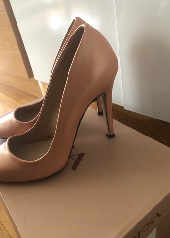 Bej Stiletto Topuklu Kadın Ayakkabı - Görsel 2