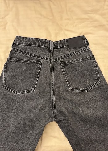 Zara Gri Düğmeli Regular Fit Kadın Denim Pantolon - Görsel 5