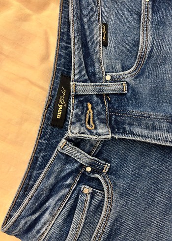 Tokalı Mavi Kadın Denim Pantolon - Görsel 3