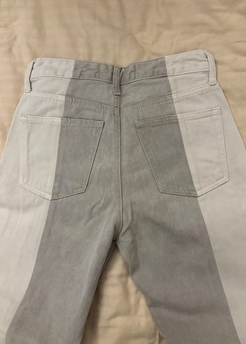 Ipekyol Colorblock Düğmeli Bej Gri Tie-Dye Kadın Denim Pantolon - Görsel 4