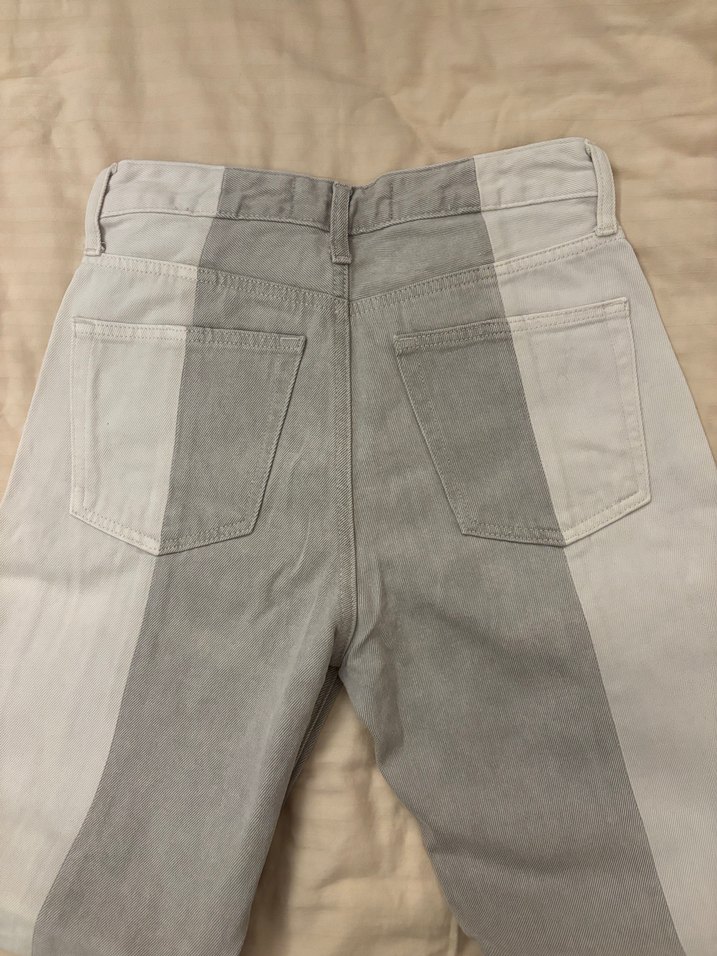 Ipekyol Colorblock Düğmeli Bej Gri Tie-Dye Kadın Denim Pantolon - Görsel 4