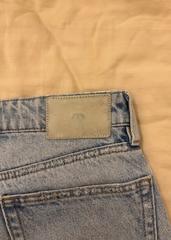 Zara Düğmeli Mavi Kadın Midi Kot Pantolon - Görsel 6