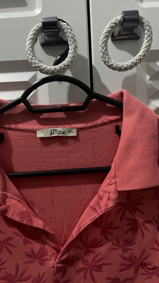 Erkek Koyu Pembe Desenli Polo Tişört - Görsel 2