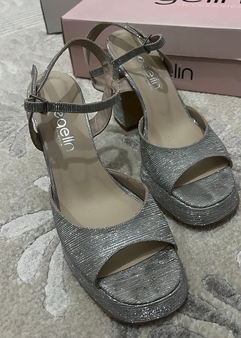 Gri Platform Topuklu Kadın Abiye Ayakkabı - Görsel 3