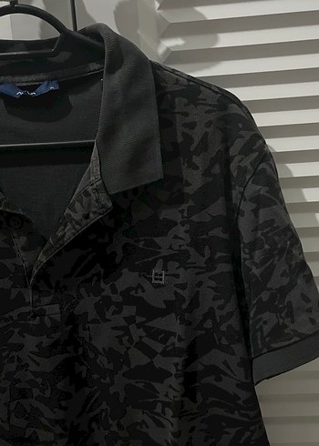 Erkek Siyah Kamuflaj Polo Tişört - Görsel 3