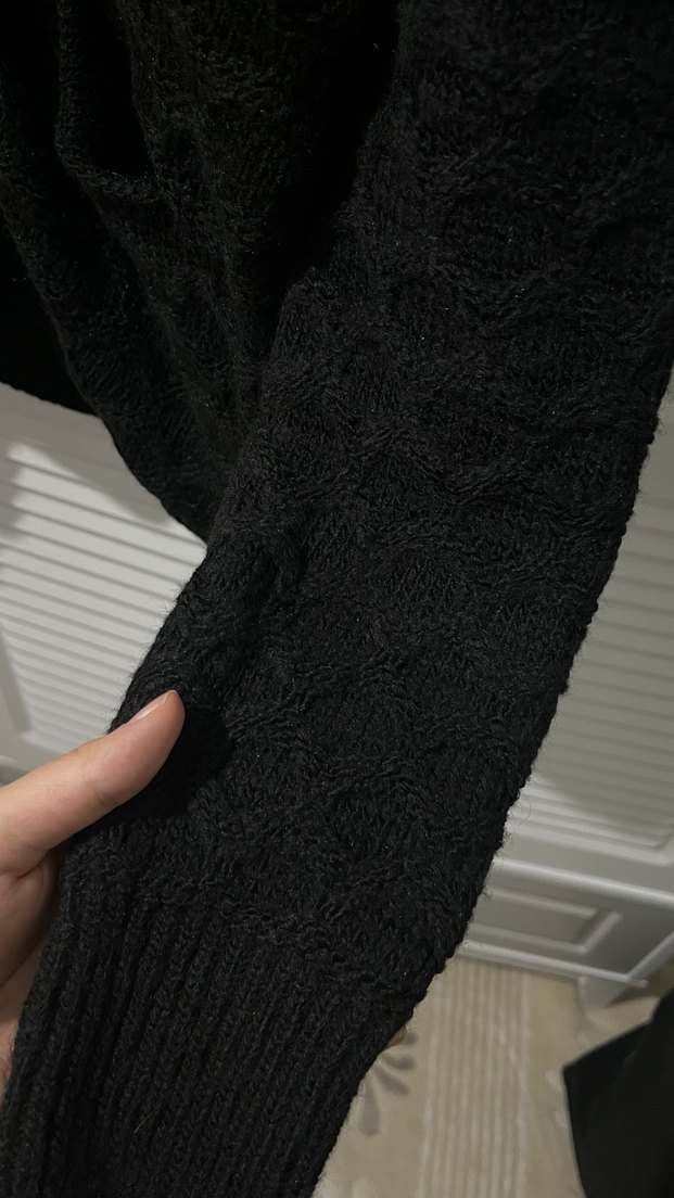 Düğmeli Siyah Erkek Triko Hırka - Görsel 4