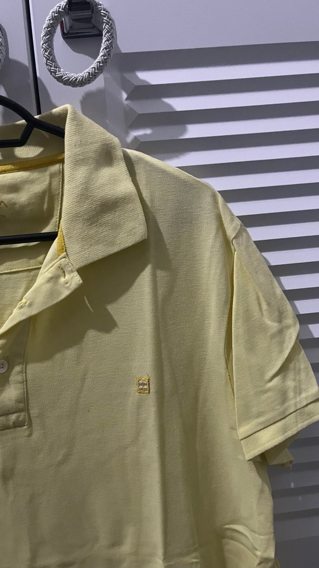 Sarı Düğmeli Kısa Kollu Polo Tişört - Görsel 2