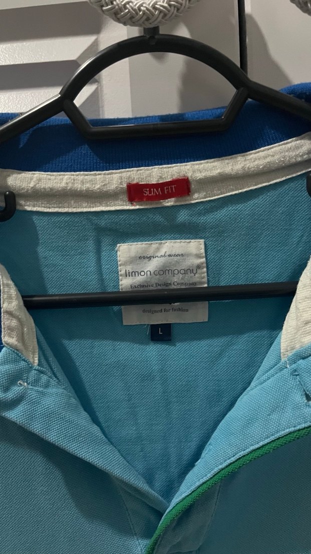 Erkek Mavi Düğmeli Polo Tişört - Görsel 2