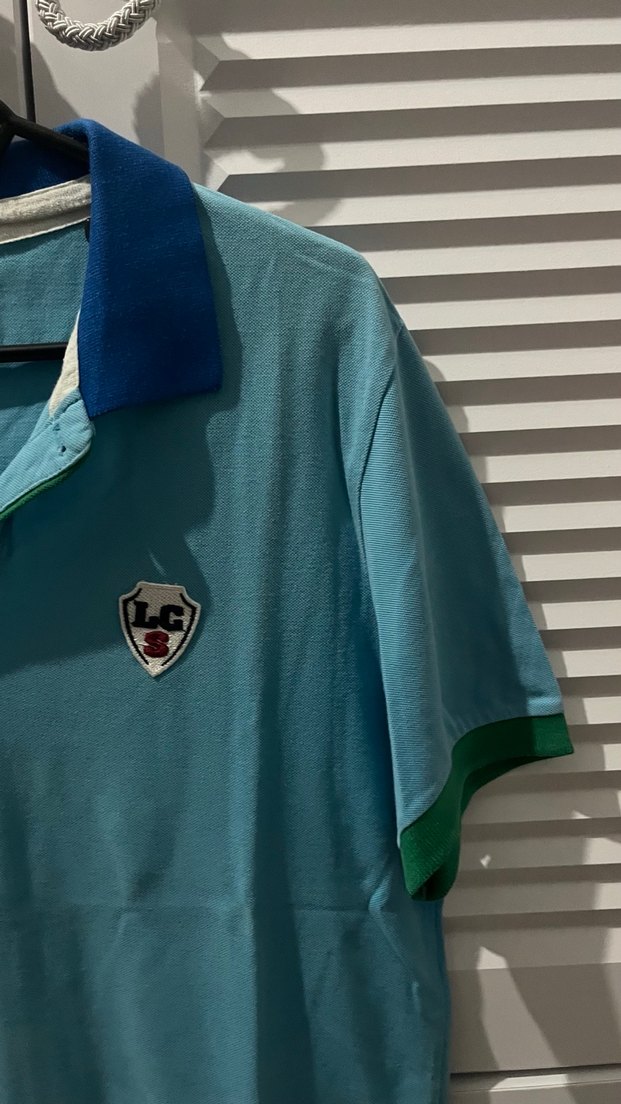 Erkek Mavi Düğmeli Polo Tişört - Görsel 3