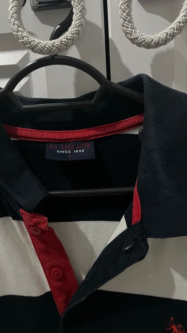 Erkek Siyah-Beyaz Çizgili Polo Tişört - Görsel 3