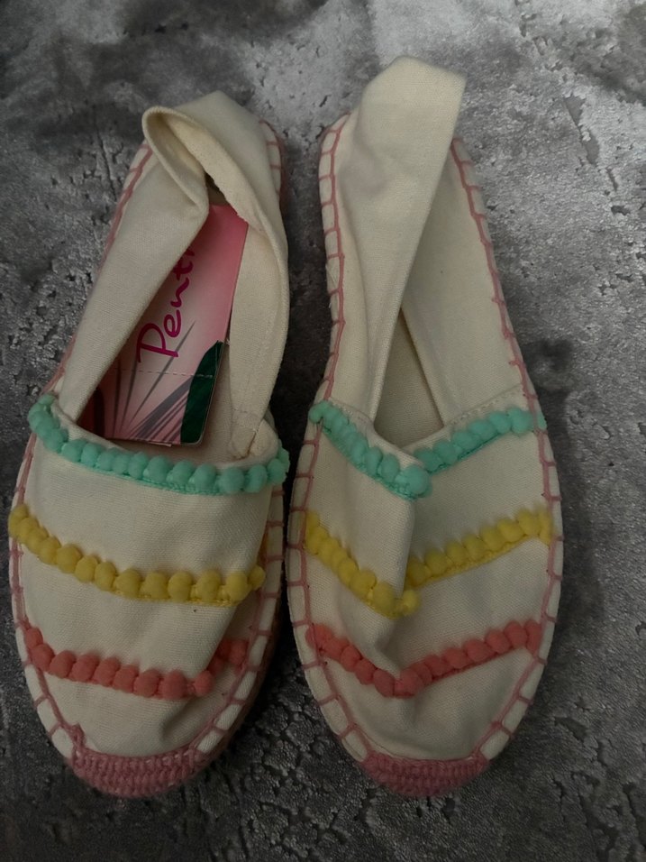 Renkli Nakışlı Kadın Hasır Dolgu Topuk Espadril - Görsel 2