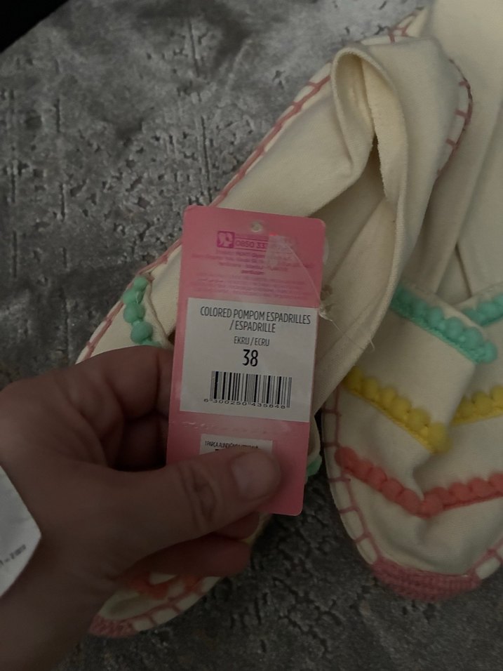 Renkli Nakışlı Kadın Hasır Dolgu Topuk Espadril - Görsel 4