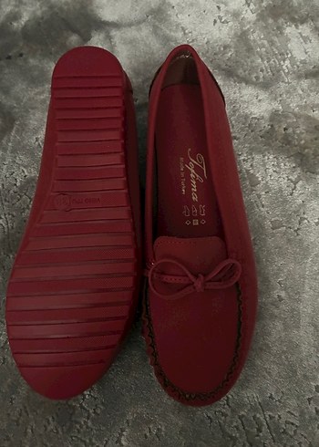 Kırmızı Süet Kadın Dolgu Topuklu Babet - Görsel 3