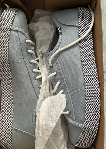 Kadın Gri Keten Fermuarlı Spor Ayakkabı - Görsel 2